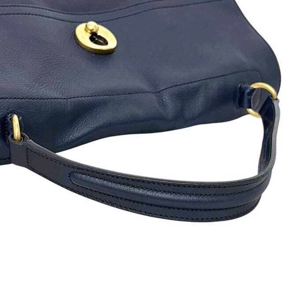 Saint Laurent Muse Two Handbag Navy Blue Leather Canvas Flap Bag Tote - Picture 9 of 10